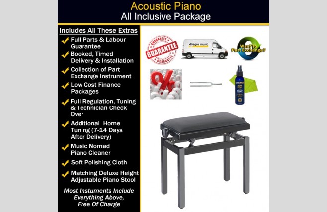Steinhoven SG183 Polished Ebony Grand Piano All Inclusive Package - Image 3